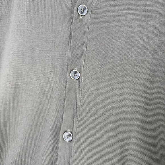 Emile Lafaurie Men XL Cardigan Sweater Made in Italy Olive Green Gray Colorblock - Picture 7 of 14